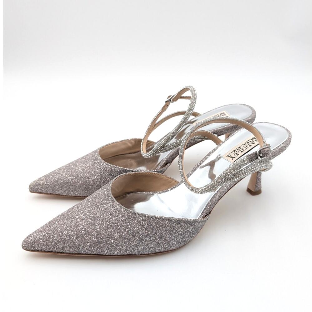 Badgley Mischka Kamilah Womens Pointed Toe Stiletto Heels Silver Size US9.5 EU40